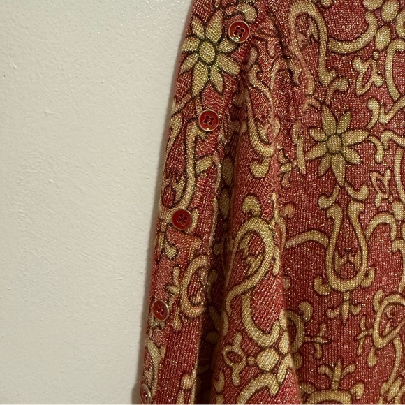 J. McLaughlin sparkly red/maroon/gold top, size L - Picture 7 of 8